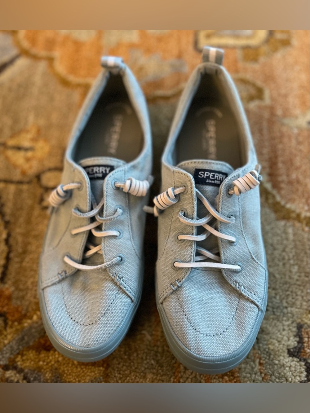 Sperry Pale Blue Canvas Lace-Up Sneakers